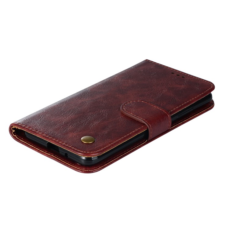 Retro Style Wallet PU Leather Flip Magnetic Flip Cover for Xiaomi Redmi 6 - Wine Red-7