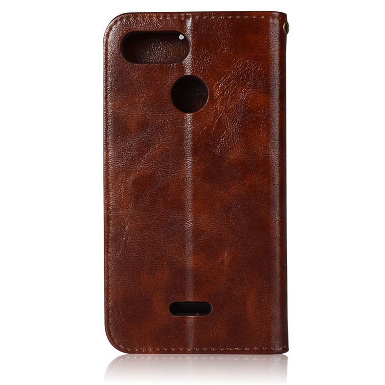 Retro Style Wallet PU Leather Flip Magnetic Phone Shell for Xiaomi Redmi 6 - Coffee-3