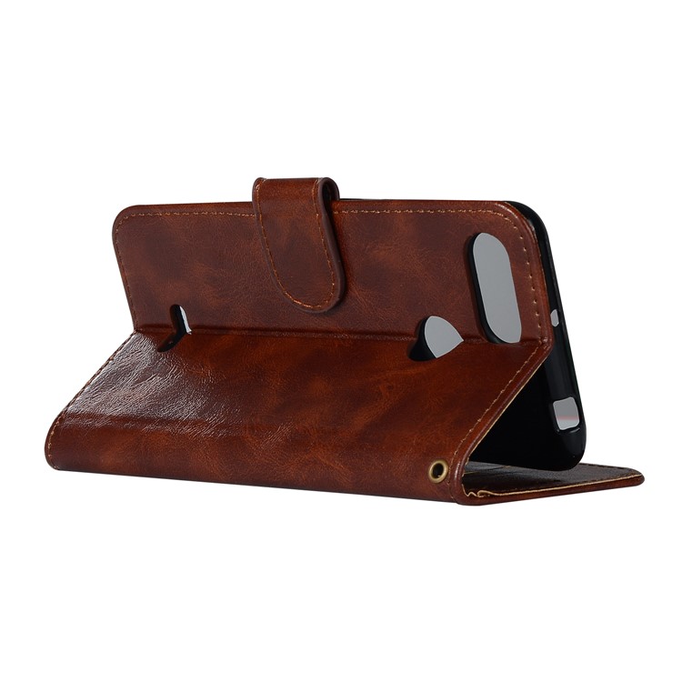 Retro Style Wallet PU Leather Flip Magnetic Phone Shell for Xiaomi Redmi 6 - Coffee-5