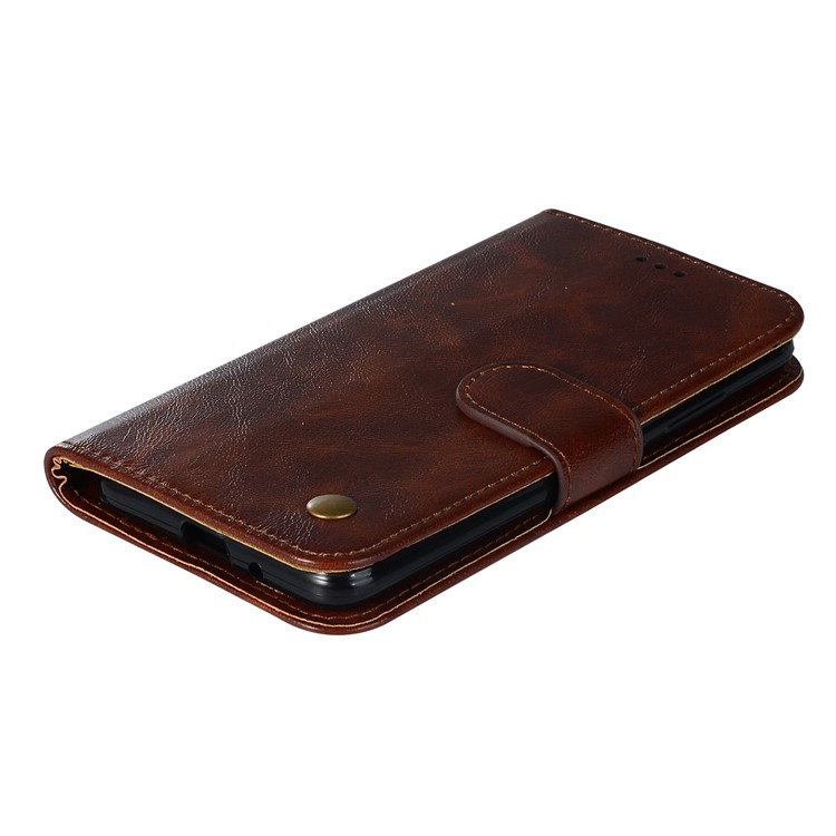 Retro Style Wallet PU Leather Flip Magnetic Phone Shell for Xiaomi Redmi 6 - Coffee-7