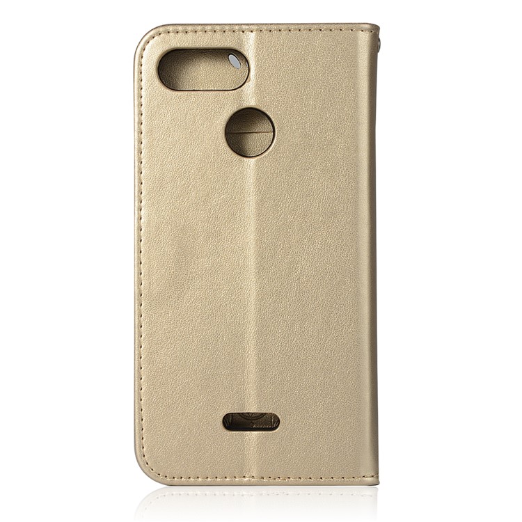 For Xiaomi Redmi 6 Imprint Owl Dream Catcher Wallet Stand Leather Phone Casing - Gold-3