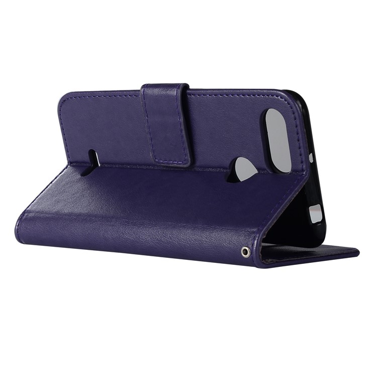 For Xiaomi Redmi 6 Imprint Owl Dream Catcher Wallet Stand Leather Protective Cover - Purple-5