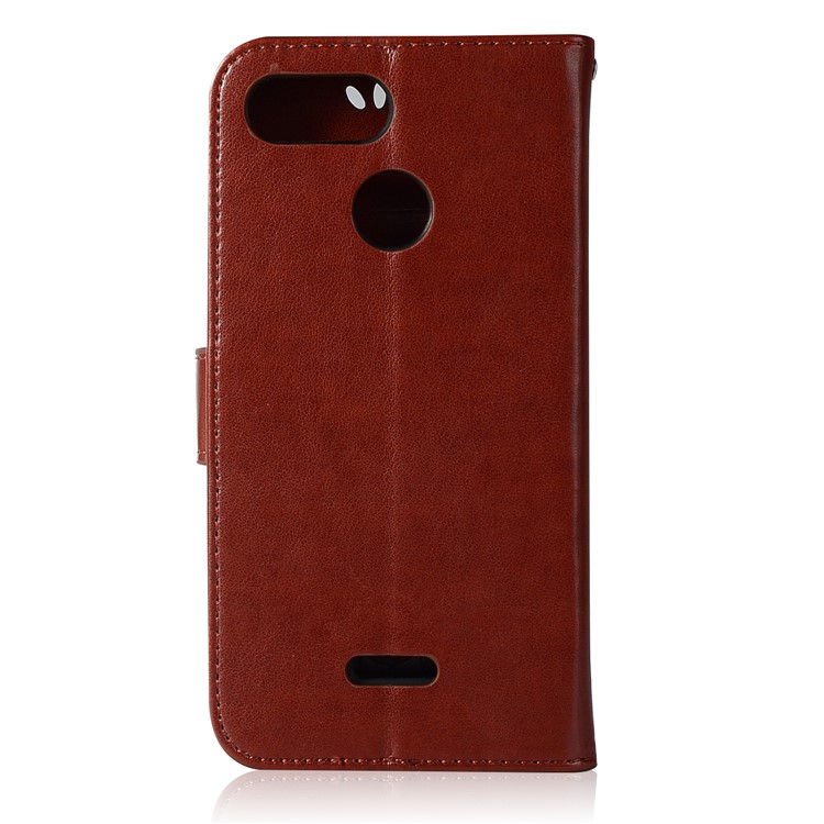 For Xiaomi Redmi 6 Imprint Owl Dream Catcher Wallet Stand Leather Cell Phone Case - Brown-3