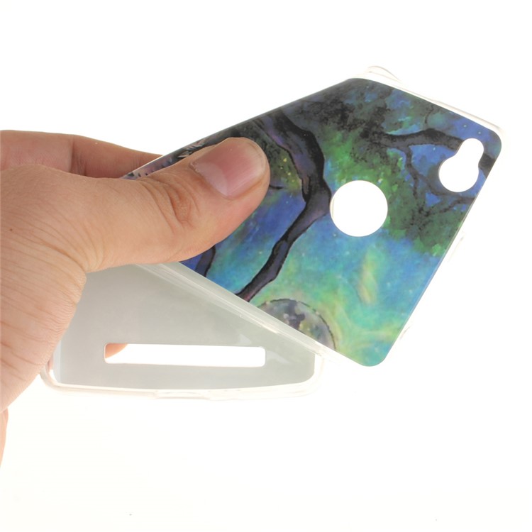 IMD TPU Case Cover for Xiaomi Redmi 3x - Two Owls on Branch Painting-7