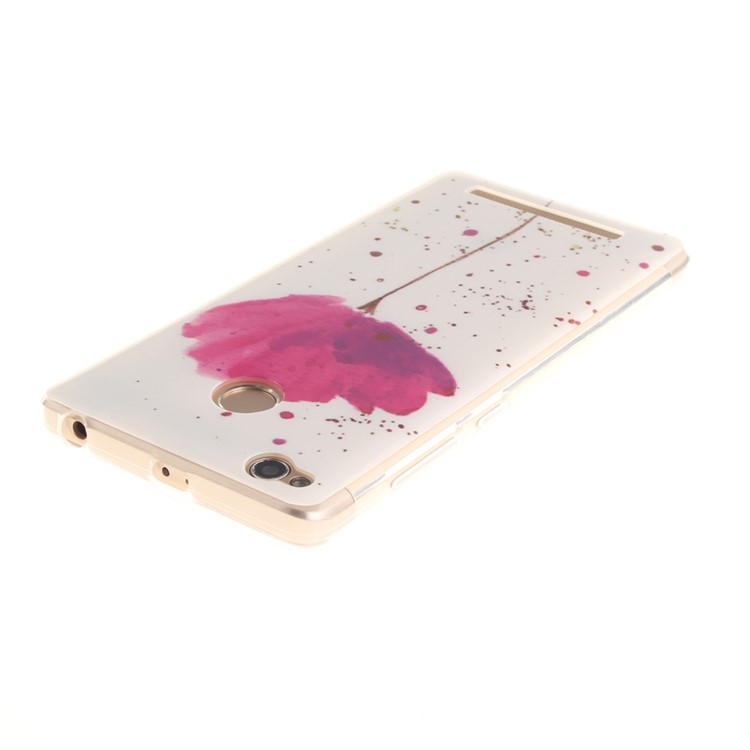 For Xiaomi Redmi 3x Glossy TPU IMD Case Cover - Red Flower-5
