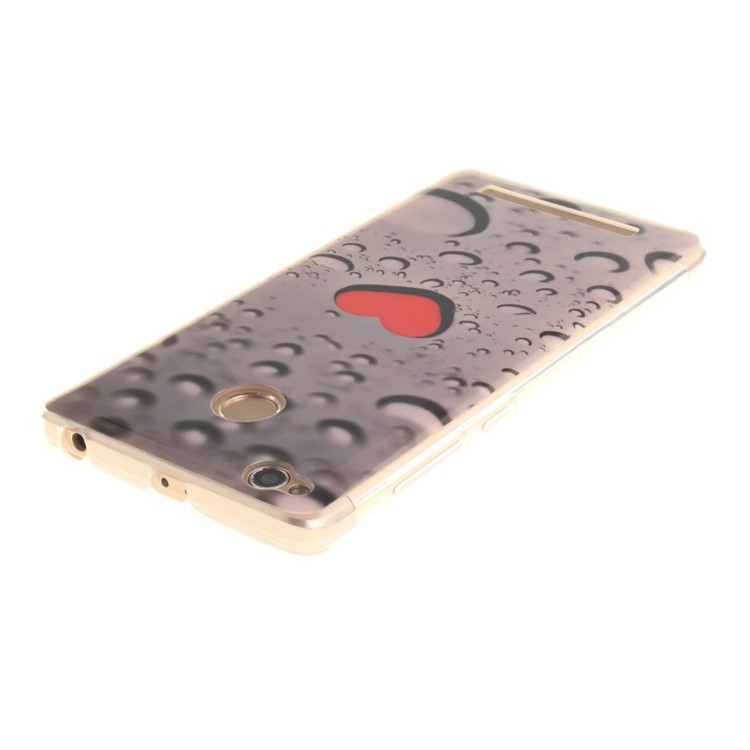 IMD TPU Case Protector for Xiaomi Redmi 3x - Red Heart and Raindrop-5