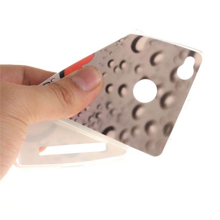 IMD TPU Case Protector for Xiaomi Redmi 3x - Red Heart and Raindrop-7