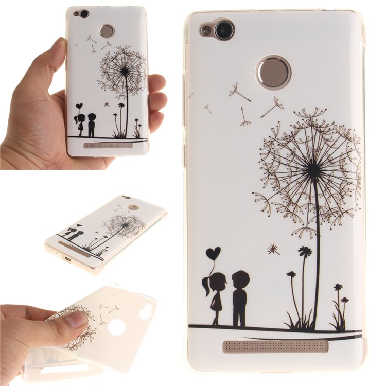 IMD TPU Soft Back Cover for Xiaomi Redmi 3x - Lovers and Dandelion-1
