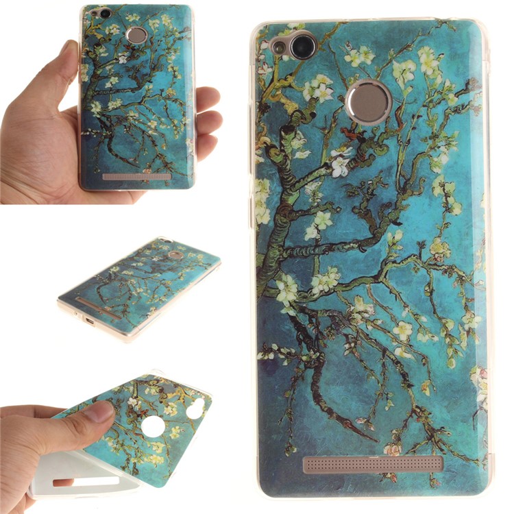IMD TPU Gel Soft Cover for Xiaomi Redmi 3x - Almond Tree in Blossom-1