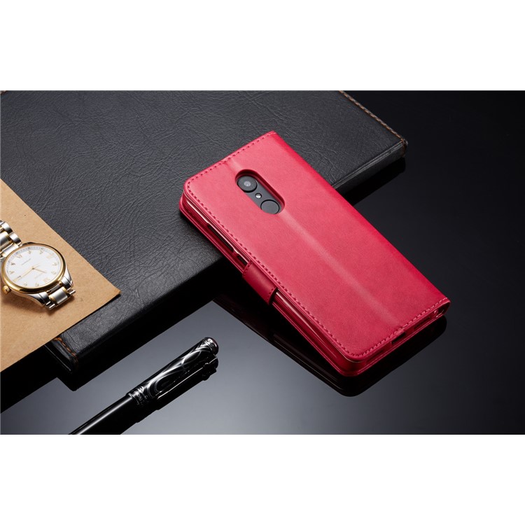 LC.IMEEKE Wallet Stand Leather Flip Cover for Xiaomi Redmi 5 - Red-5