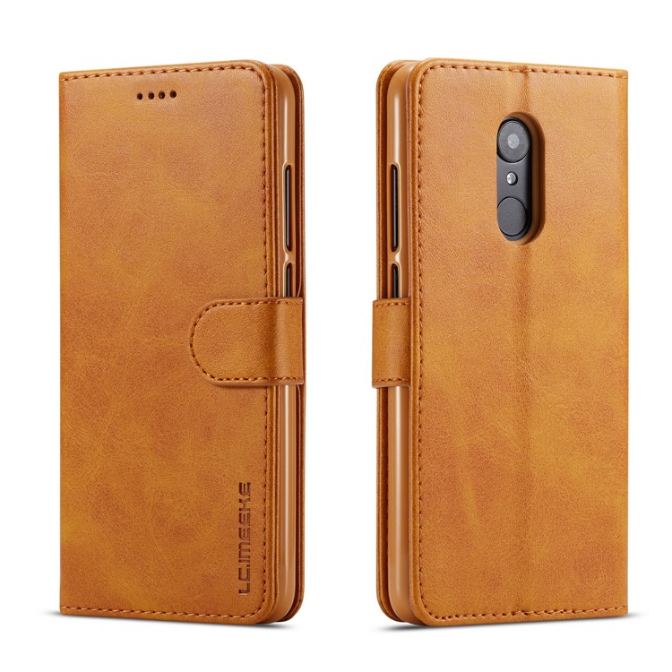 LC.IMEEKE Wallet Stand Leather Mobile Phone Cover for Xiaomi Redmi 5 - Brown-1