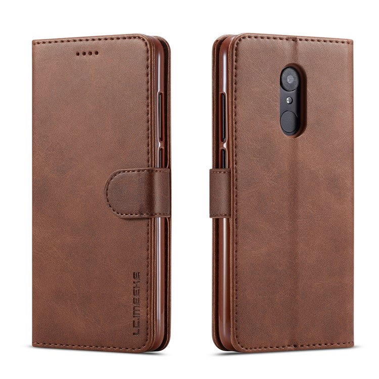 LC.IMEEKE Wallet Stand Leather Mobile Shell for Xiaomi Redmi 5 - Coffee-1