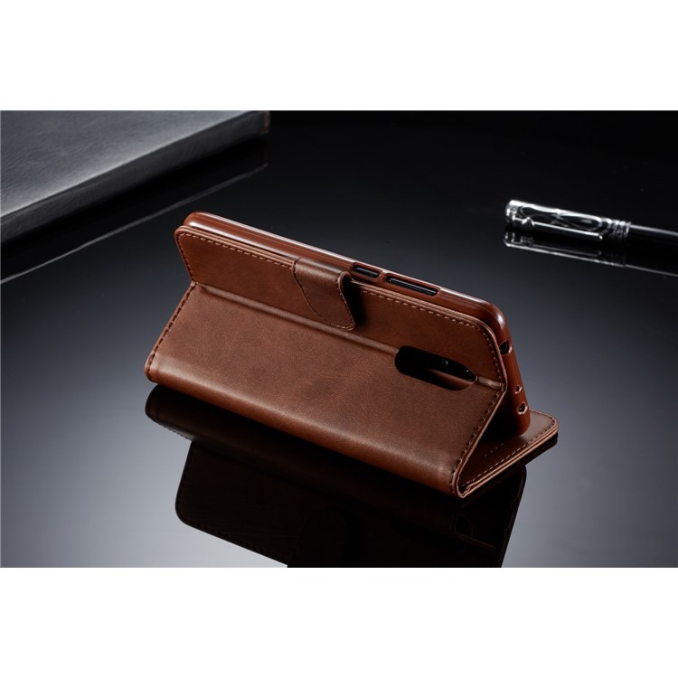 LC.IMEEKE Wallet Stand Leather Mobile Shell for Xiaomi Redmi 5 - Coffee-14