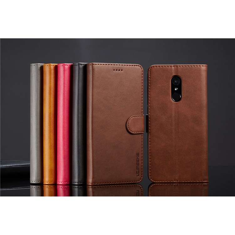 LC.IMEEKE Wallet Stand Leather Mobile Shell for Xiaomi Redmi 5 - Coffee-16