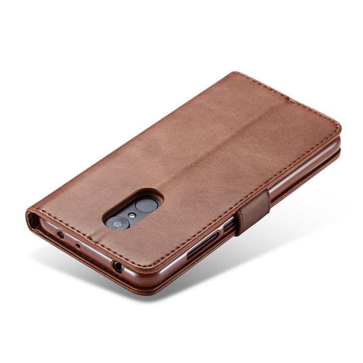 LC.IMEEKE Wallet Stand Leather Mobile Shell for Xiaomi Redmi 5 - Coffee-7