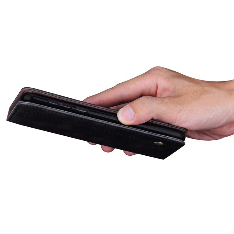 Retro Style Auto-absorbed Crazy Horse Leather Wallet Stand Case for Xiaomi Redmi 6 - Black-6
