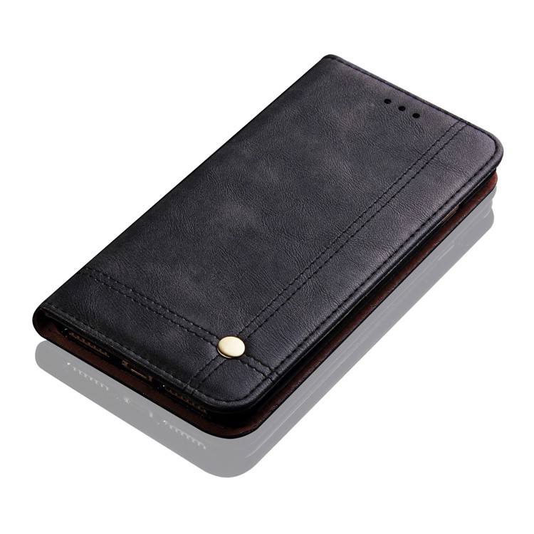 Retro Style Auto-absorbed Crazy Horse Leather Wallet Stand Case for Xiaomi Redmi 6 - Black-8