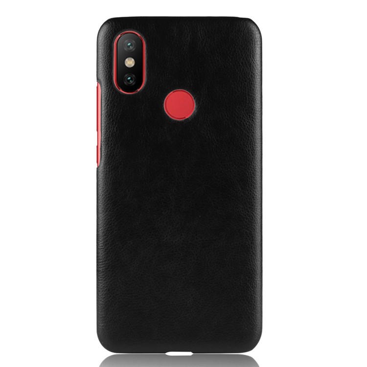 Litchi Skin Leather Coated Hard Plastic Case for Xiaomi Redmi S2 / Y2 - Black-2