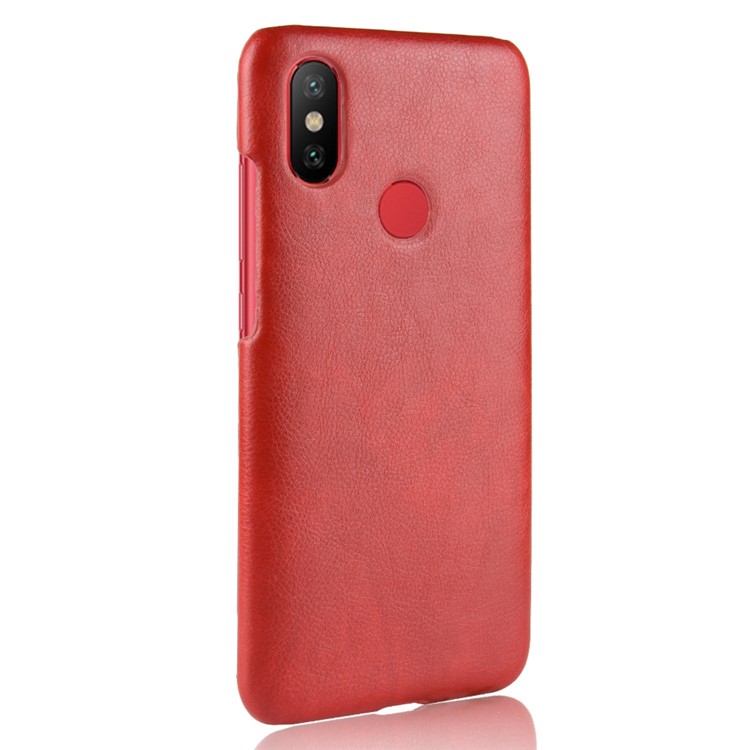 Litchi Skin Leather Coated Hard Back Case for Xiaomi Redmi S2 / Y2 - Red-3