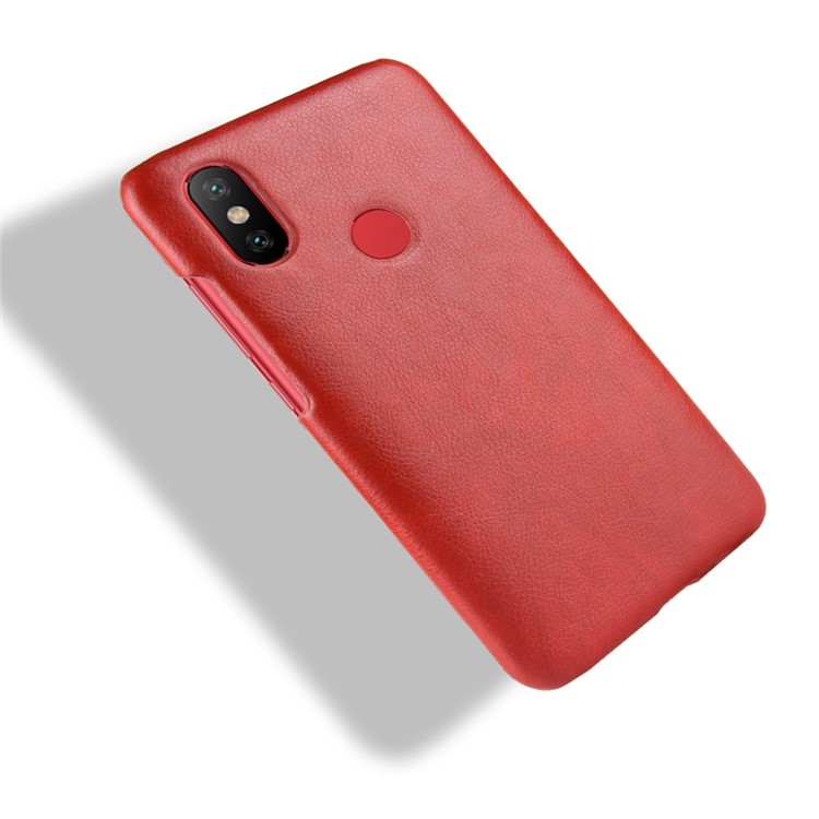 Litchi Skin Leather Coated Hard Back Case for Xiaomi Redmi S2 / Y2 - Red-4