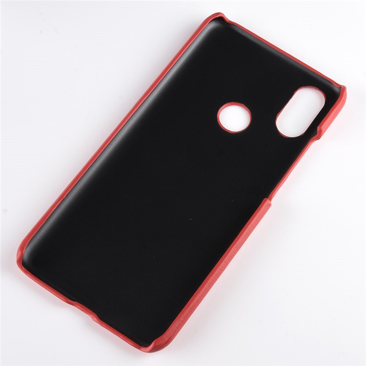 Litchi Skin Leather Coated Hard Back Case for Xiaomi Redmi S2 / Y2 - Red-5