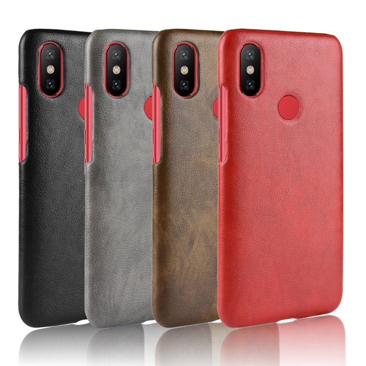 Litchi Skin Leather Coated Hard Back Case for Xiaomi Redmi S2 / Y2 - Red-7