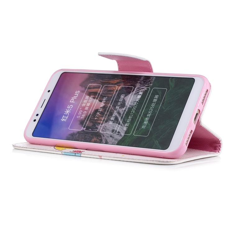 Pattern Printing Magnetic Wallet Stand Leather Case for Xiaomi Redmi Note 5 (12MP Rear Camera) / Redmi 5 Plus (China) - Elephant Holding an Umbrella-5