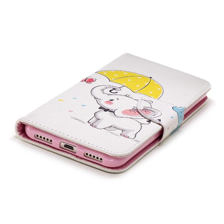 Pattern Printing Magnetic Wallet Stand Leather Case for Xiaomi Redmi Note 5 (12MP Rear Camera) / Redmi 5 Plus (China) - Elephant Holding an Umbrella-6