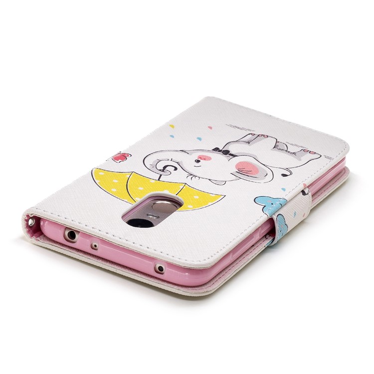 Pattern Printing Magnetic Wallet Stand Leather Case for Xiaomi Redmi Note 5 (12MP Rear Camera) / Redmi 5 Plus (China) - Elephant Holding an Umbrella-7