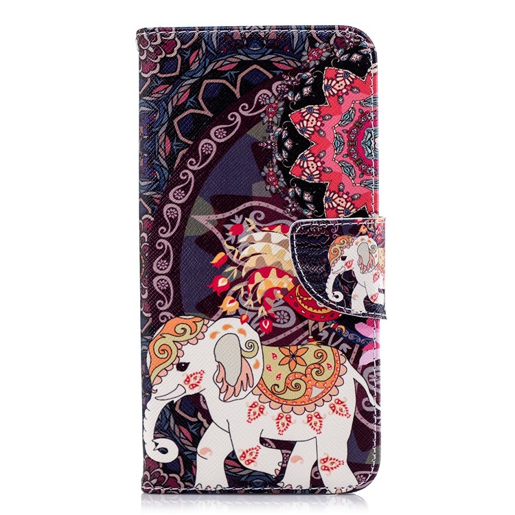 Pattern Printing Magnetic Wallet Stand Leather Cover for Xiaomi Redmi Note 5 (12MP Rear Camera) / Redmi 5 Plus (China) - Elephant and Peacock-2