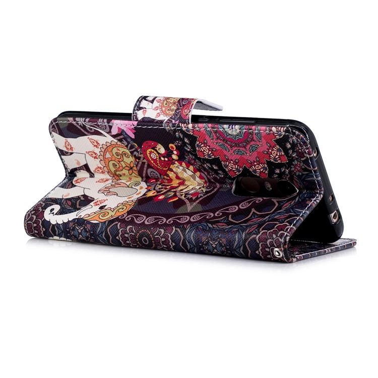 Pattern Printing Magnetic Wallet Stand Leather Cover for Xiaomi Redmi Note 5 (12MP Rear Camera) / Redmi 5 Plus (China) - Elephant and Peacock-4