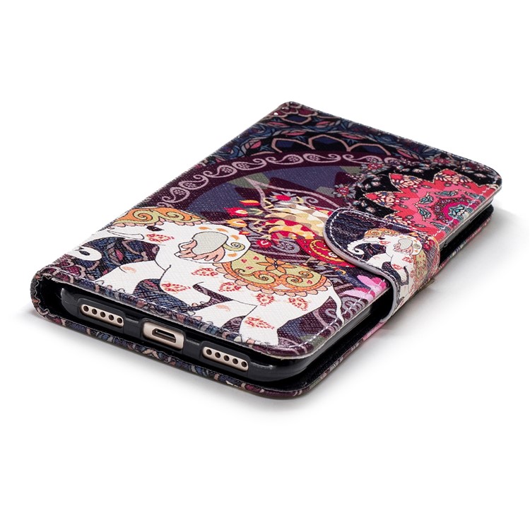 Pattern Printing Magnetic Wallet Stand Leather Cover for Xiaomi Redmi Note 5 (12MP Rear Camera) / Redmi 5 Plus (China) - Elephant and Peacock-6