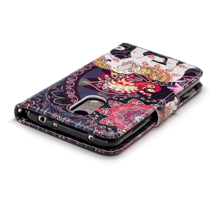 Pattern Printing Magnetic Wallet Stand Leather Cover for Xiaomi Redmi Note 5 (12MP Rear Camera) / Redmi 5 Plus (China) - Elephant and Peacock-7