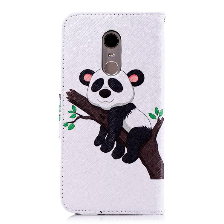 Pattern Printing Magnetic Wallet Stand Leather Shell for Xiaomi Redmi Note 5 (12MP Rear Camera) / Redmi 5 Plus (China) - Panda Climbing Tree-3
