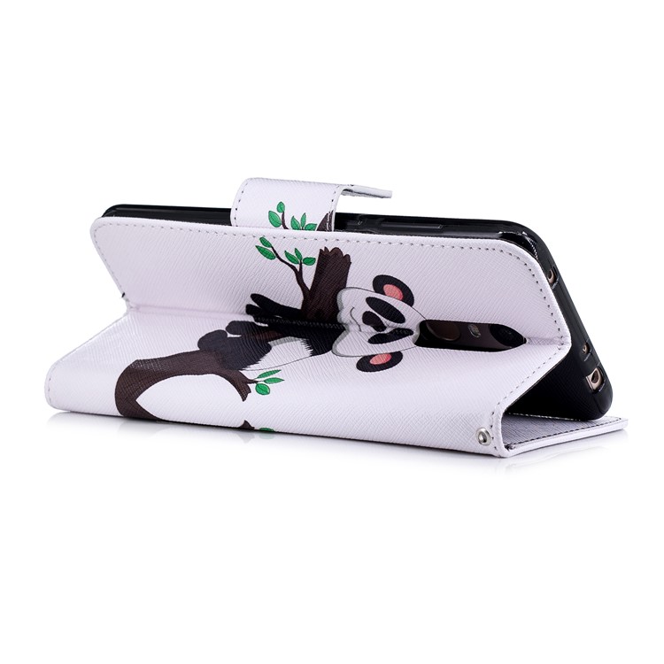 Pattern Printing Magnetic Wallet Stand Leather Shell for Xiaomi Redmi Note 5 (12MP Rear Camera) / Redmi 5 Plus (China) - Panda Climbing Tree-4