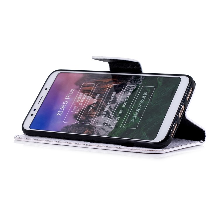 Pattern Printing Magnetic Wallet Stand Leather Shell for Xiaomi Redmi Note 5 (12MP Rear Camera) / Redmi 5 Plus (China) - Panda Climbing Tree-5