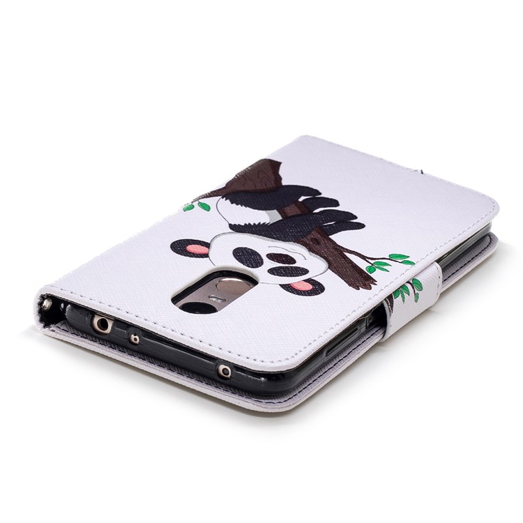 Pattern Printing Magnetic Wallet Stand Leather Shell for Xiaomi Redmi Note 5 (12MP Rear Camera) / Redmi 5 Plus (China) - Panda Climbing Tree-7