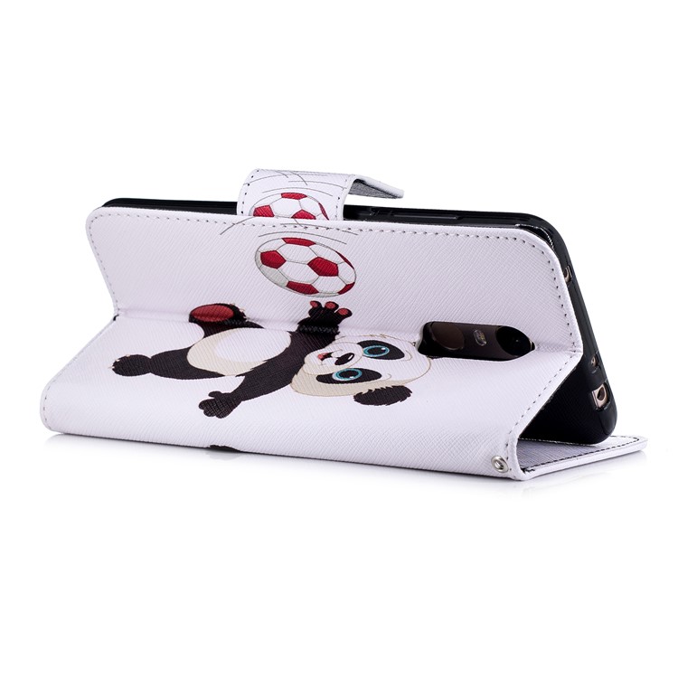 Pattern Printing Magnetic Wallet Stand Leather Casing for Xiaomi Redmi Note 5 (12MP Rear Camera) / Redmi 5 Plus (China) - Panda Playing Football-4