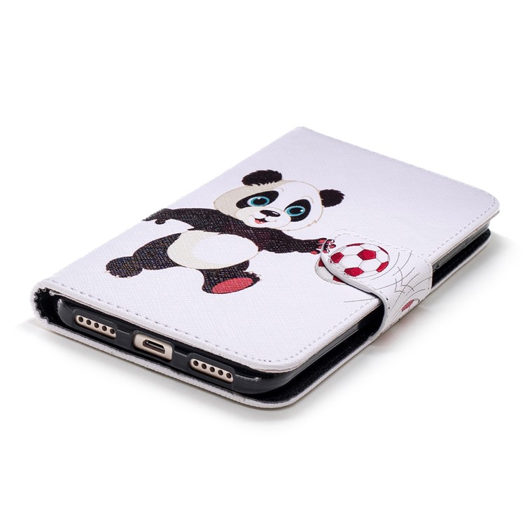 Pattern Printing Magnetic Wallet Stand Leather Casing for Xiaomi Redmi Note 5 (12MP Rear Camera) / Redmi 5 Plus (China) - Panda Playing Football-6