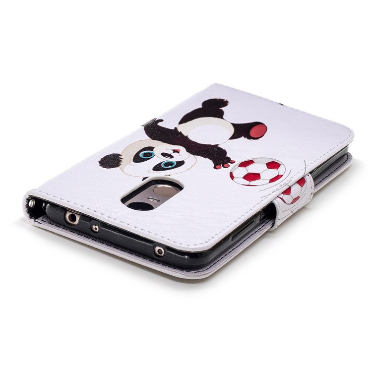 Pattern Printing Magnetic Wallet Stand Leather Casing for Xiaomi Redmi Note 5 (12MP Rear Camera) / Redmi 5 Plus (China) - Panda Playing Football-7