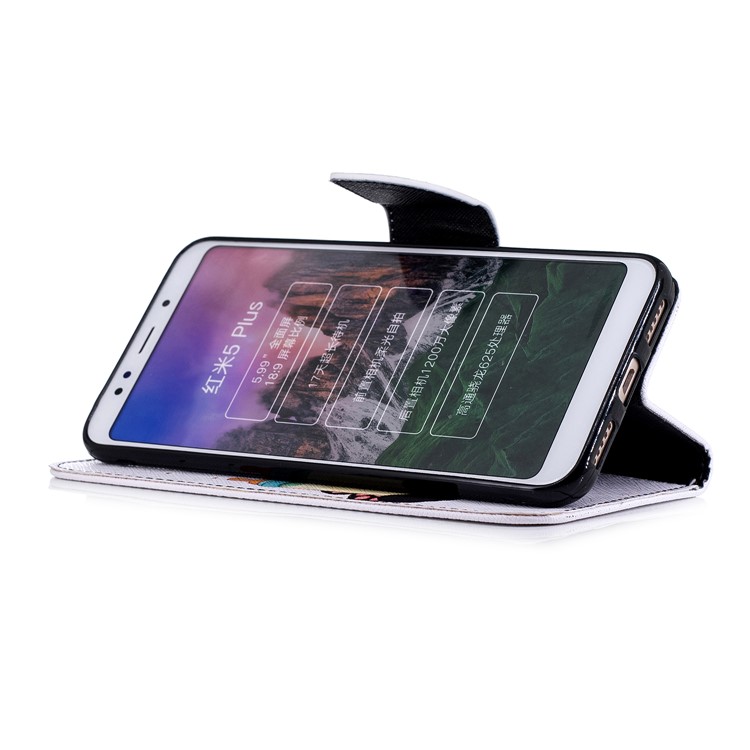 Pattern Printing Magnetic Wallet Stand Leather Mobile Phone Case for Xiaomi Redmi Note 5 (12MP Rear Camera) / Redmi 5 Plus (China) - Panda Holding a Bottle-5