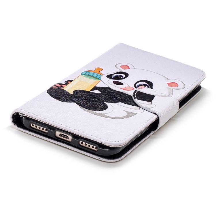 Pattern Printing Magnetic Wallet Stand Leather Mobile Phone Case for Xiaomi Redmi Note 5 (12MP Rear Camera) / Redmi 5 Plus (China) - Panda Holding a Bottle-6