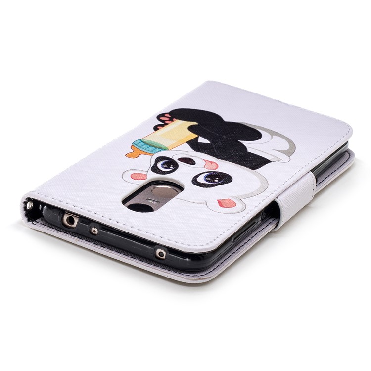 Pattern Printing Magnetic Wallet Stand Leather Mobile Phone Case for Xiaomi Redmi Note 5 (12MP Rear Camera) / Redmi 5 Plus (China) - Panda Holding a Bottle-7