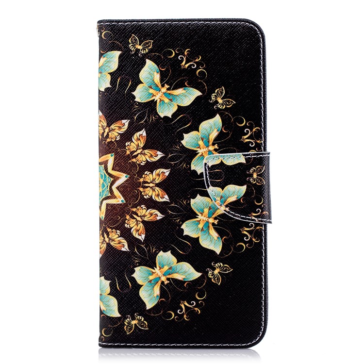 Pattern Printing Magnetic Wallet Stand Leather Mobile Phone Shell for Xiaomi Redmi Note 5 (12MP Rear Camera) / Redmi 5 Plus (China) - Colorized Butterflies-2