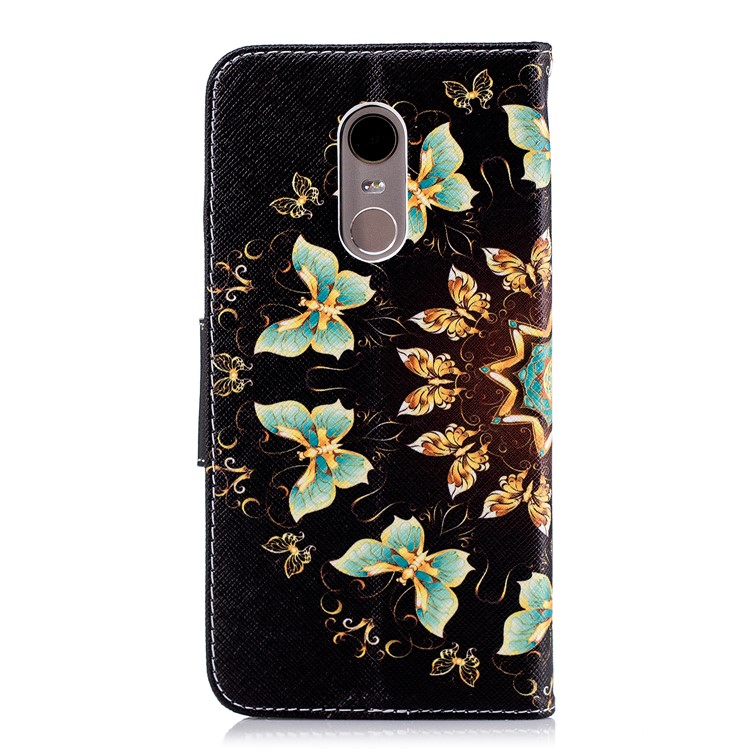 Pattern Printing Magnetic Wallet Stand Leather Mobile Phone Shell for Xiaomi Redmi Note 5 (12MP Rear Camera) / Redmi 5 Plus (China) - Colorized Butterflies-3
