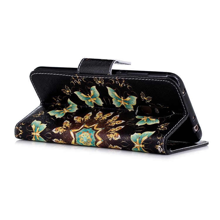 Pattern Printing Magnetic Wallet Stand Leather Mobile Phone Shell for Xiaomi Redmi Note 5 (12MP Rear Camera) / Redmi 5 Plus (China) - Colorized Butterflies-4