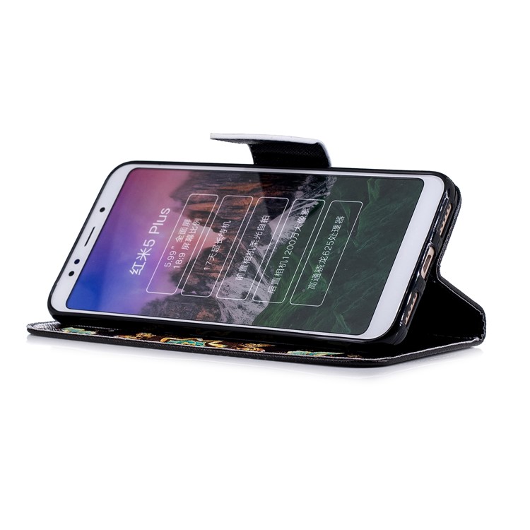 Pattern Printing Magnetic Wallet Stand Leather Mobile Phone Shell for Xiaomi Redmi Note 5 (12MP Rear Camera) / Redmi 5 Plus (China) - Colorized Butterflies-5