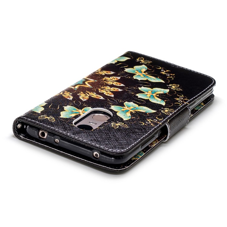 Pattern Printing Magnetic Wallet Stand Leather Mobile Phone Shell for Xiaomi Redmi Note 5 (12MP Rear Camera) / Redmi 5 Plus (China) - Colorized Butterflies-7