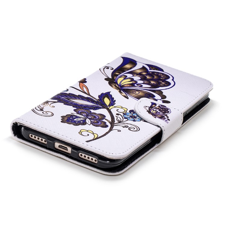 Pattern Printing Magnetic Wallet Stand Leather Cell Phone Shell for Xiaomi Redmi Note 5 (12MP Rear Camera) / Redmi 5 Plus (China) - Butterfly and Flower-6