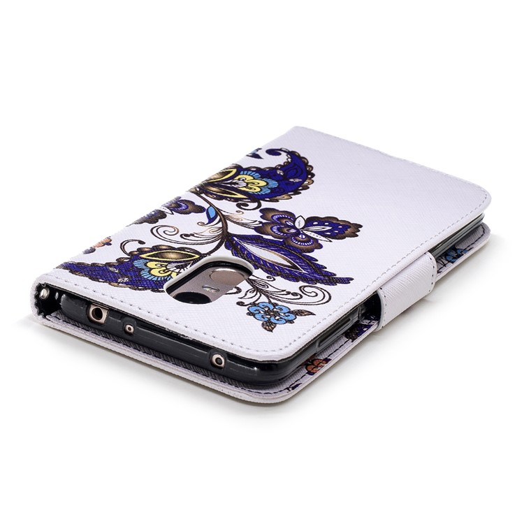 Pattern Printing Magnetic Wallet Stand Leather Cell Phone Shell for Xiaomi Redmi Note 5 (12MP Rear Camera) / Redmi 5 Plus (China) - Butterfly and Flower-7